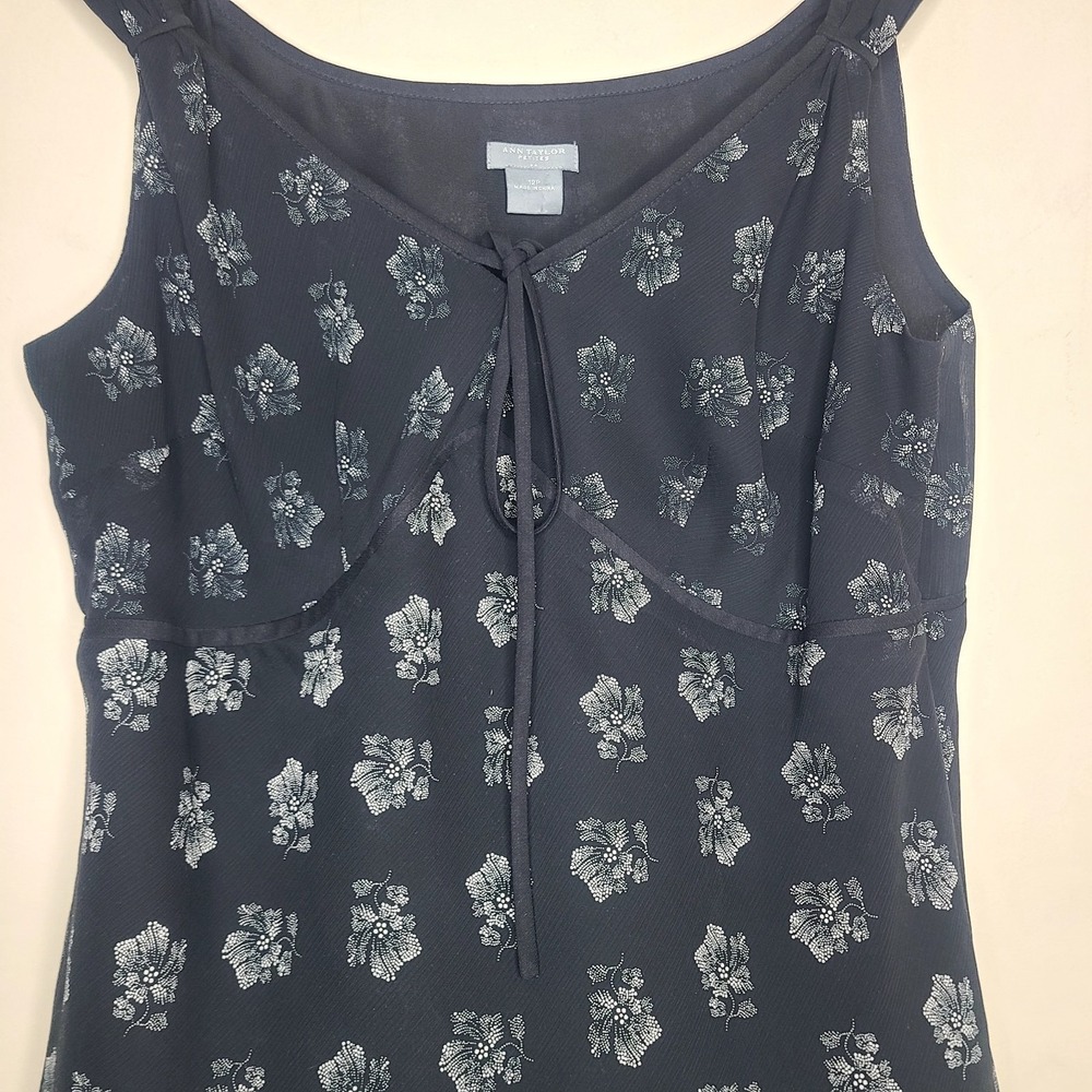 Vtg Y2K Ann‎ Taylor Sz 12P Babydoll Cami Top Whimsigoth Fairy Chiffon - Picture 3 of 6